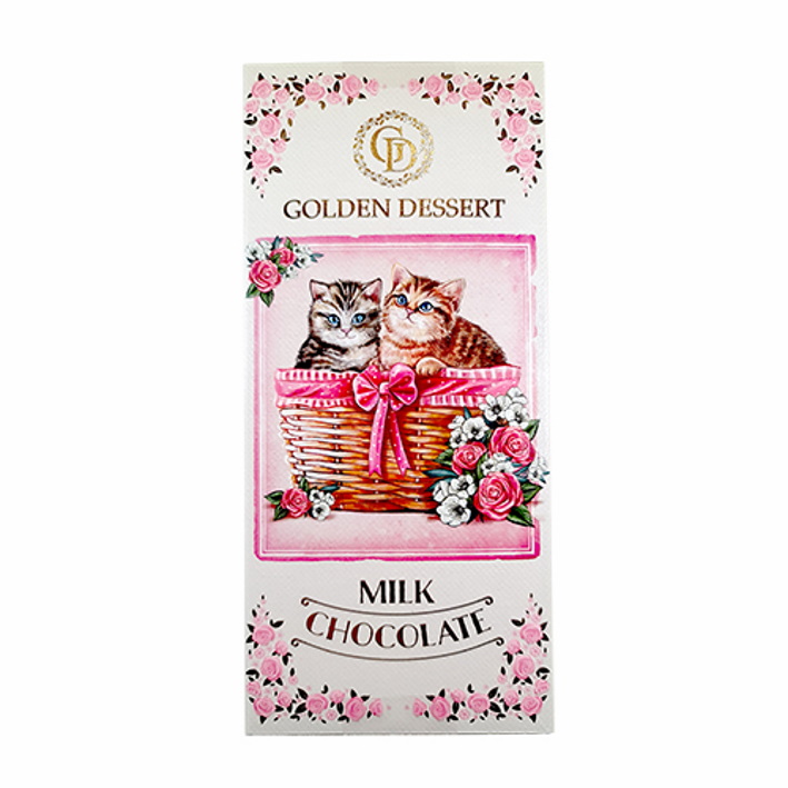 

Шоколад молочный Golden dessert "Винтажная открытка с котятами", 100 г