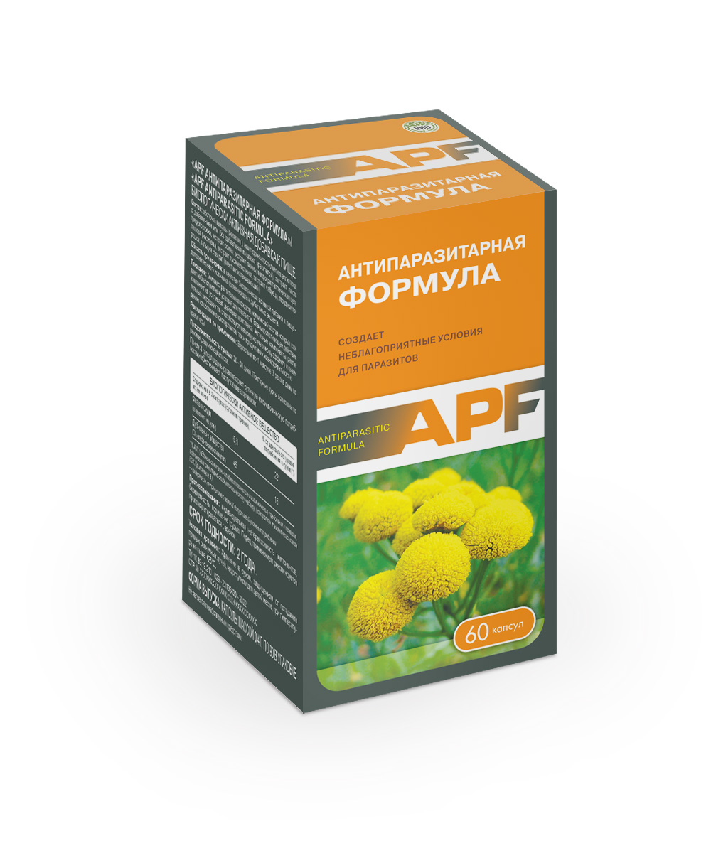 Пищевая добавка APF Антипаразитарная формула Аntiparasitic formula капсулы 0,4 г 60 шт.