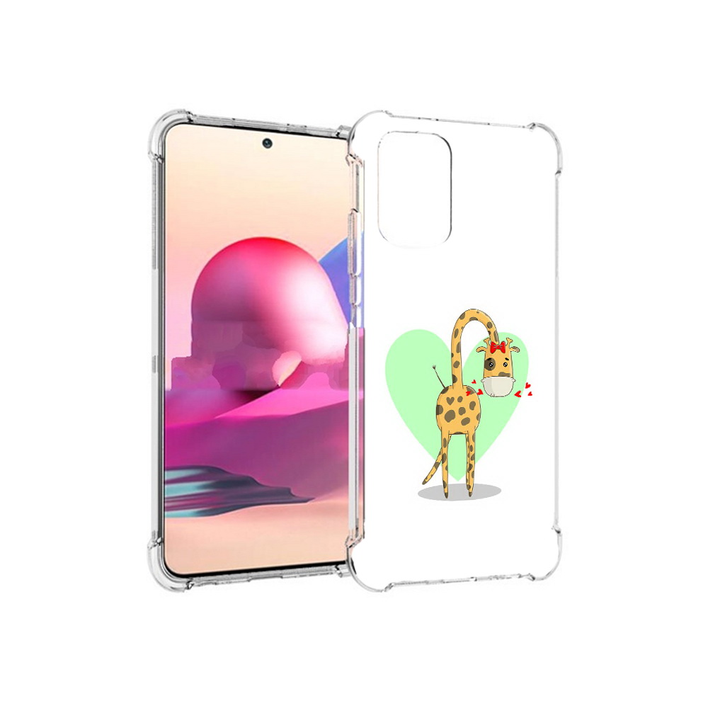 

Чехол MyPads Tocco для Xiaomi Redmi Note 10S Влюбленный жираф 14 февраля (PT158704.257.47), Прозрачный, Tocco