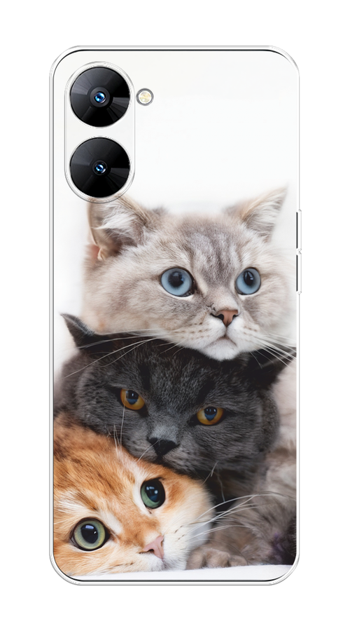 

Чехол на Oppo Realme V30 5G/V30T 5G "Пушистые мордашки", Серый;черный;оранжевый, 2513450-1
