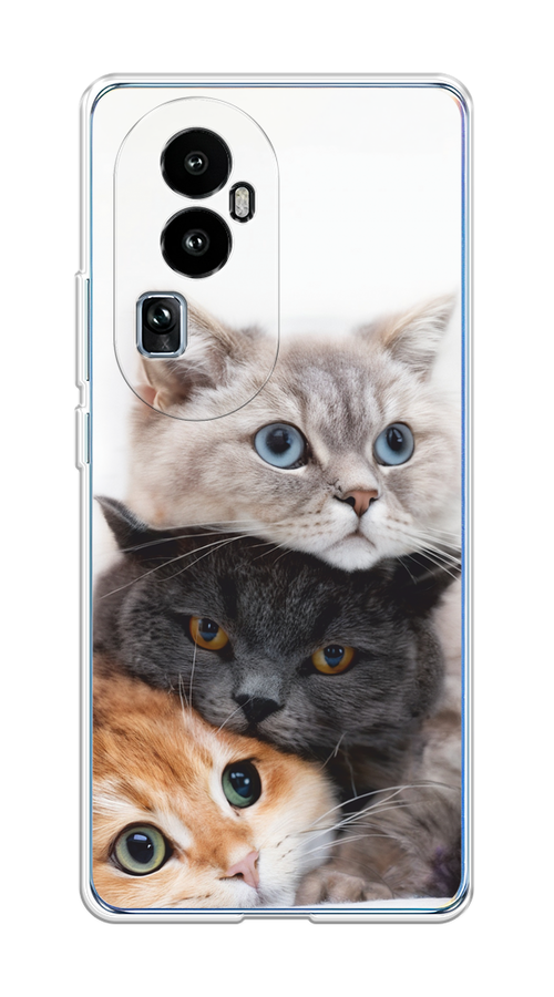 

Чехол на Oppo Reno 10 Pro Plus "Пушистые мордашки", Серый;черный;оранжевый, 2514550-1