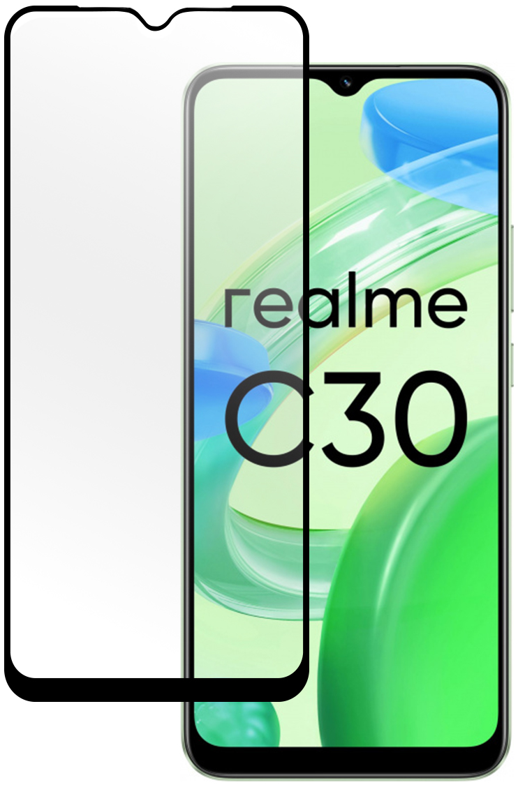 

Защитное стекло PERO Full Glue для Realme C30 (Черный)