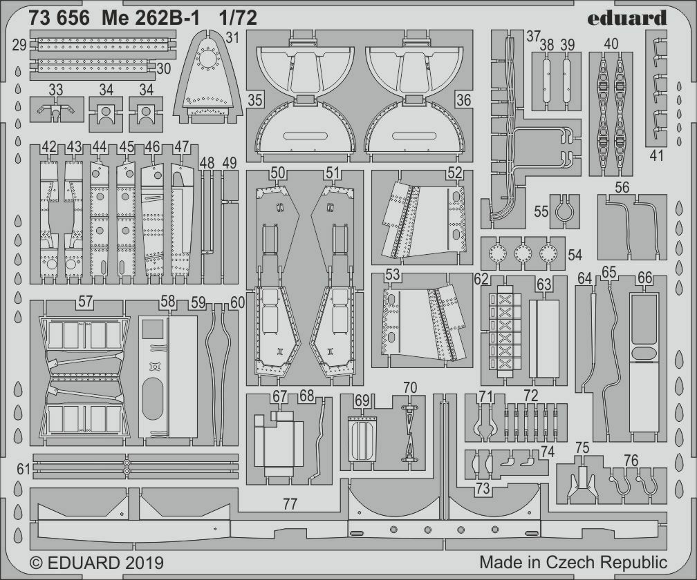 

Фототравление Eduard 73656 Me 262B-1 1/72