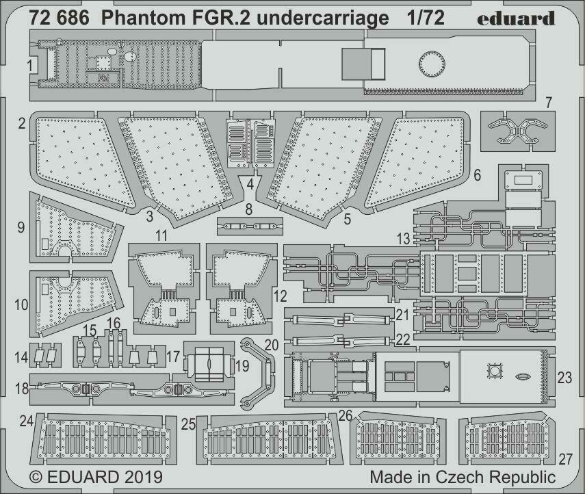 

Фототравление Eduard 72686 Phantom FGR.2 шасси 1/72