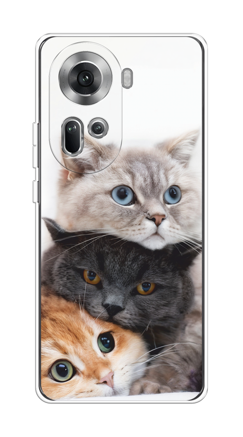 

Чехол на Oppo Reno 11 (Global) "Пушистые мордашки", Серый;черный;оранжевый, 2515850-1