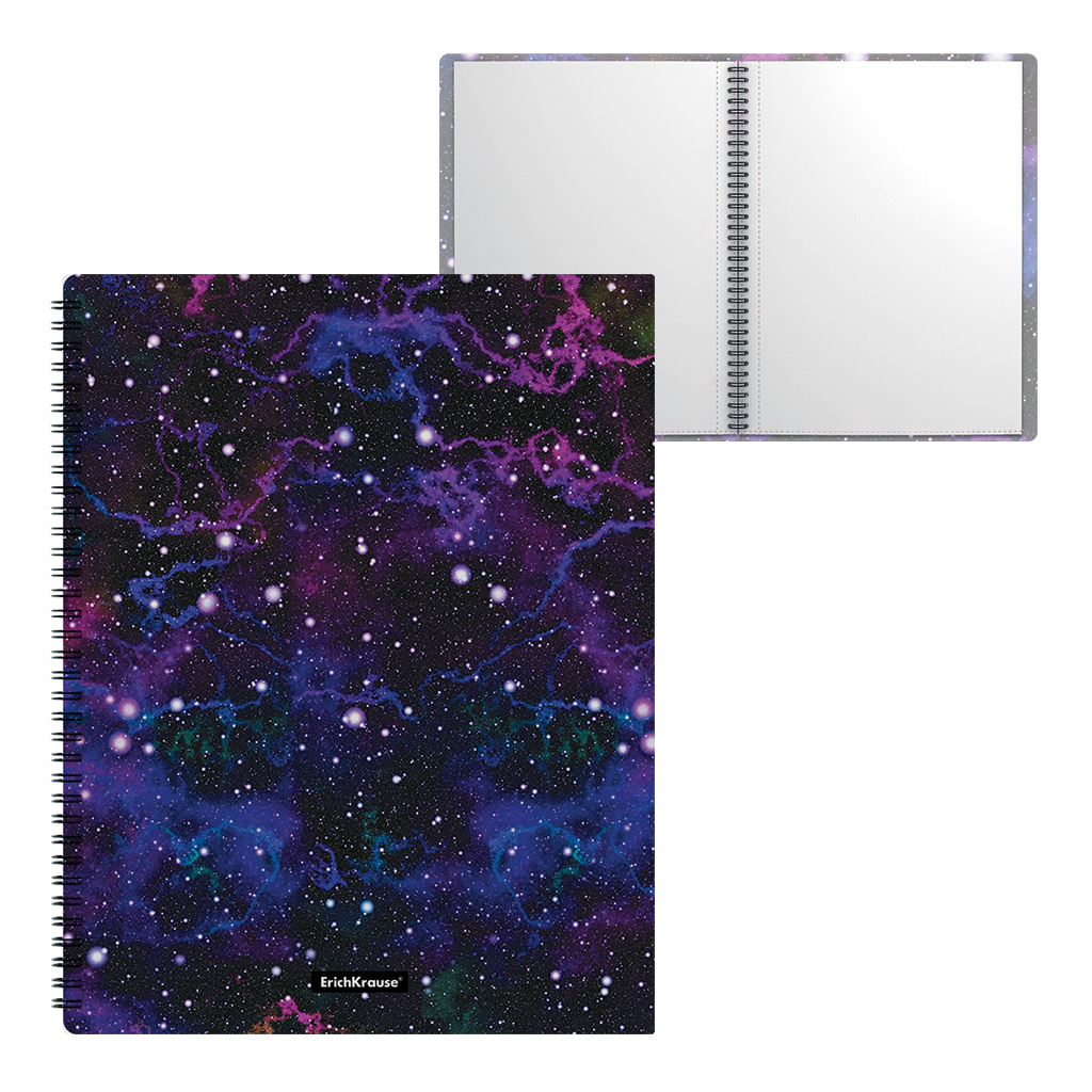 

Папка файловая ErichKrause Purple Stardust с 20 прозрачными карманами A4 на спирали, Разноцветный