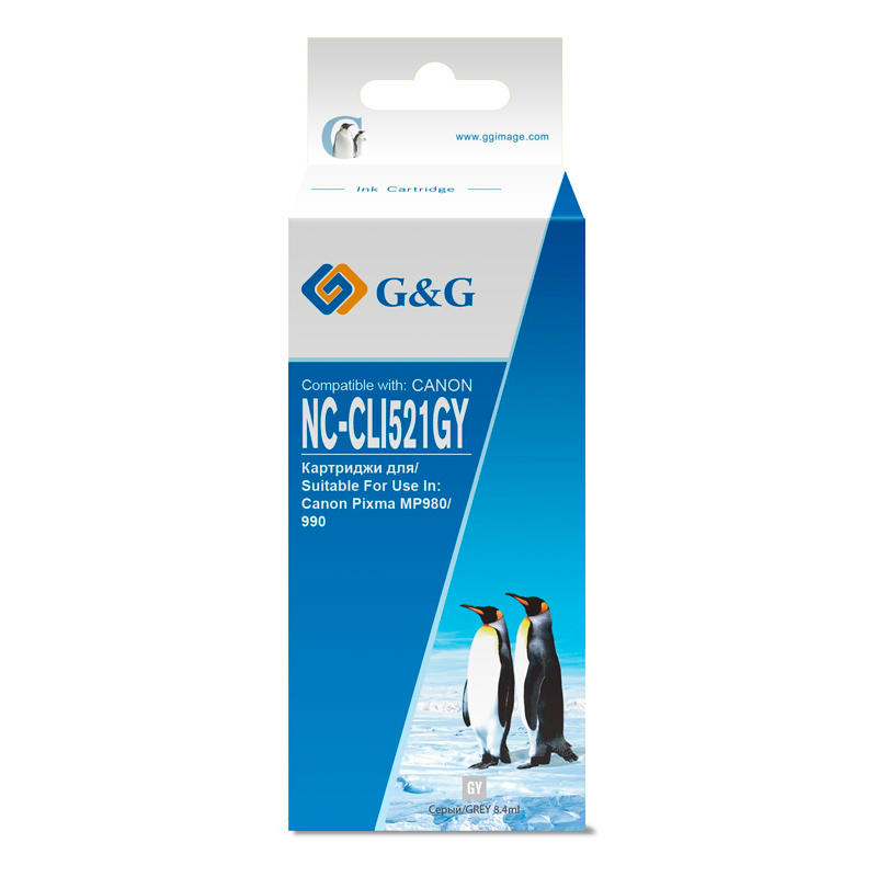 Картридж для струйного принтера G&G G&G NC-CLI521GY серый, совместимый
