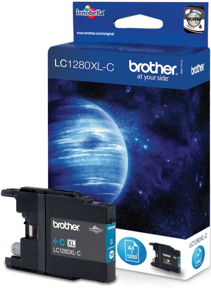 

Картридж для струйного принтера Brother LC1280XLC голубой, оригинальный, LC1280XLC