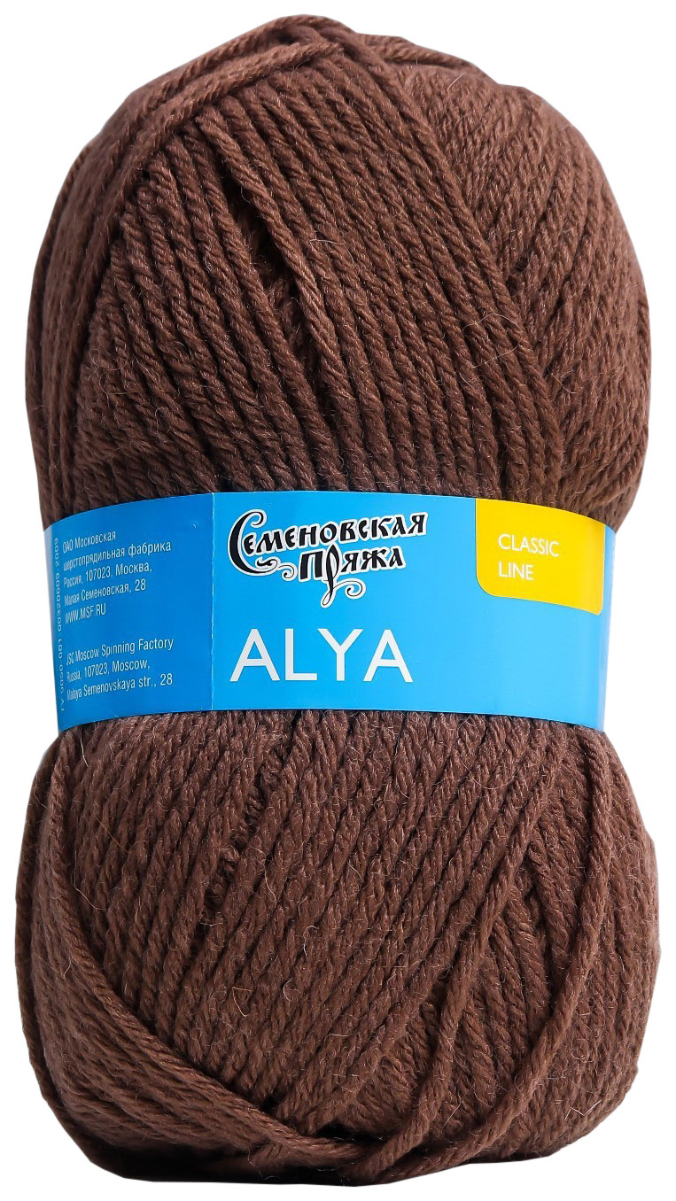 

Пряжа Семеновская пряжа Alya (621), коричневый, 5 шт. по 100 г