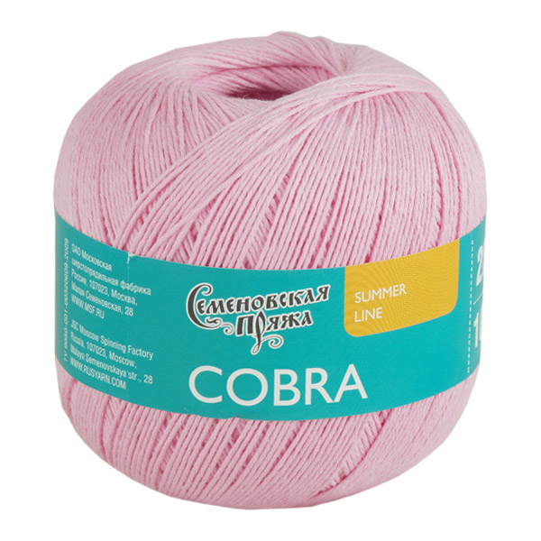 

Пряжа Семеновская пряжа Cobra (30020), розовый 5 шт. по 100 г