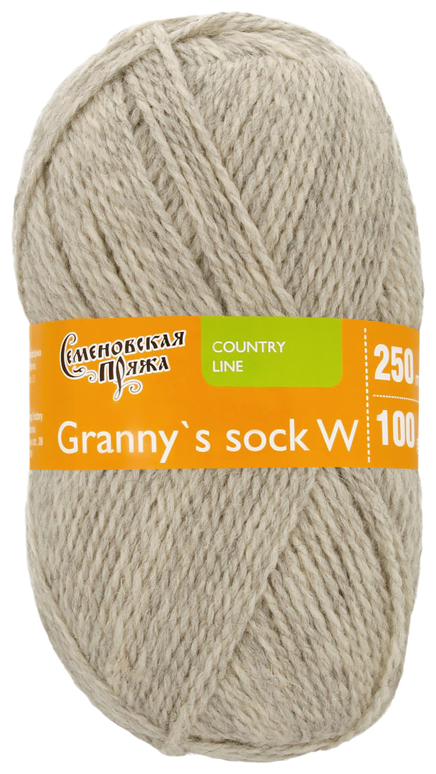 

Пряжа Семеновская пряжа Granny`s sock W (195), светлый натуральный, 5 шт. по 100 г, Бежевый