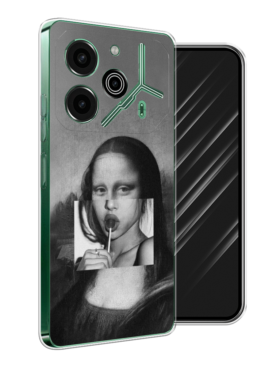 

Чехол Awog на Tecno Pova 6 Pro 5G "Mona Lisa sucking lollipop", Серый, 305250-1