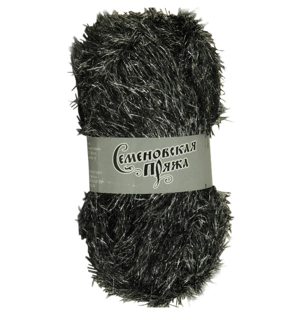 

Пряжа Семеновская пряжа Holiday grass (580), черный-серебро, 5 шт. по 100 г