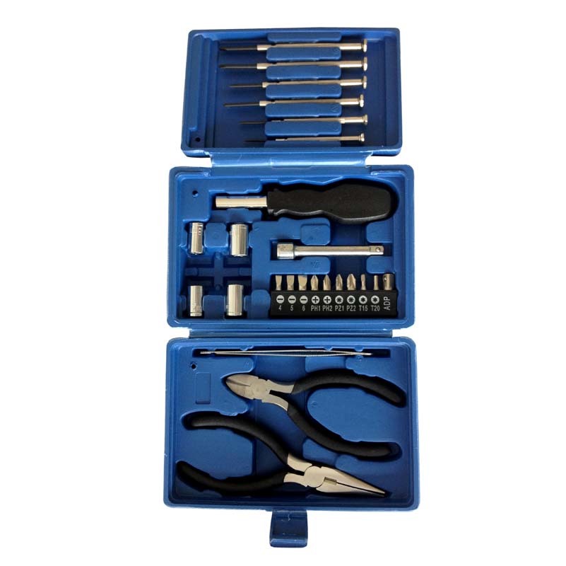 Набор инструментов Stinger, 26 предметов, в пластиковом кейсе, 164x49x107 мм, синий W0414 набор подарочный 3в1 ручка брелок кусачки