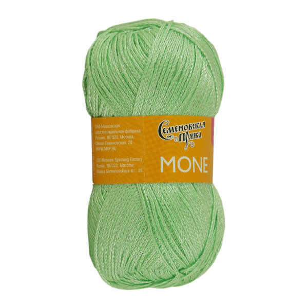 

Пряжа Семеновская пряжа Mone (34628), светло-зеленый+В_х1, 5 шт. по 100 г