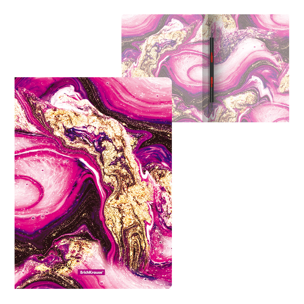 

Папка-скоросшиватель пластиковая с пружинным механизмом ErichKrause Marble Amethyst, А4