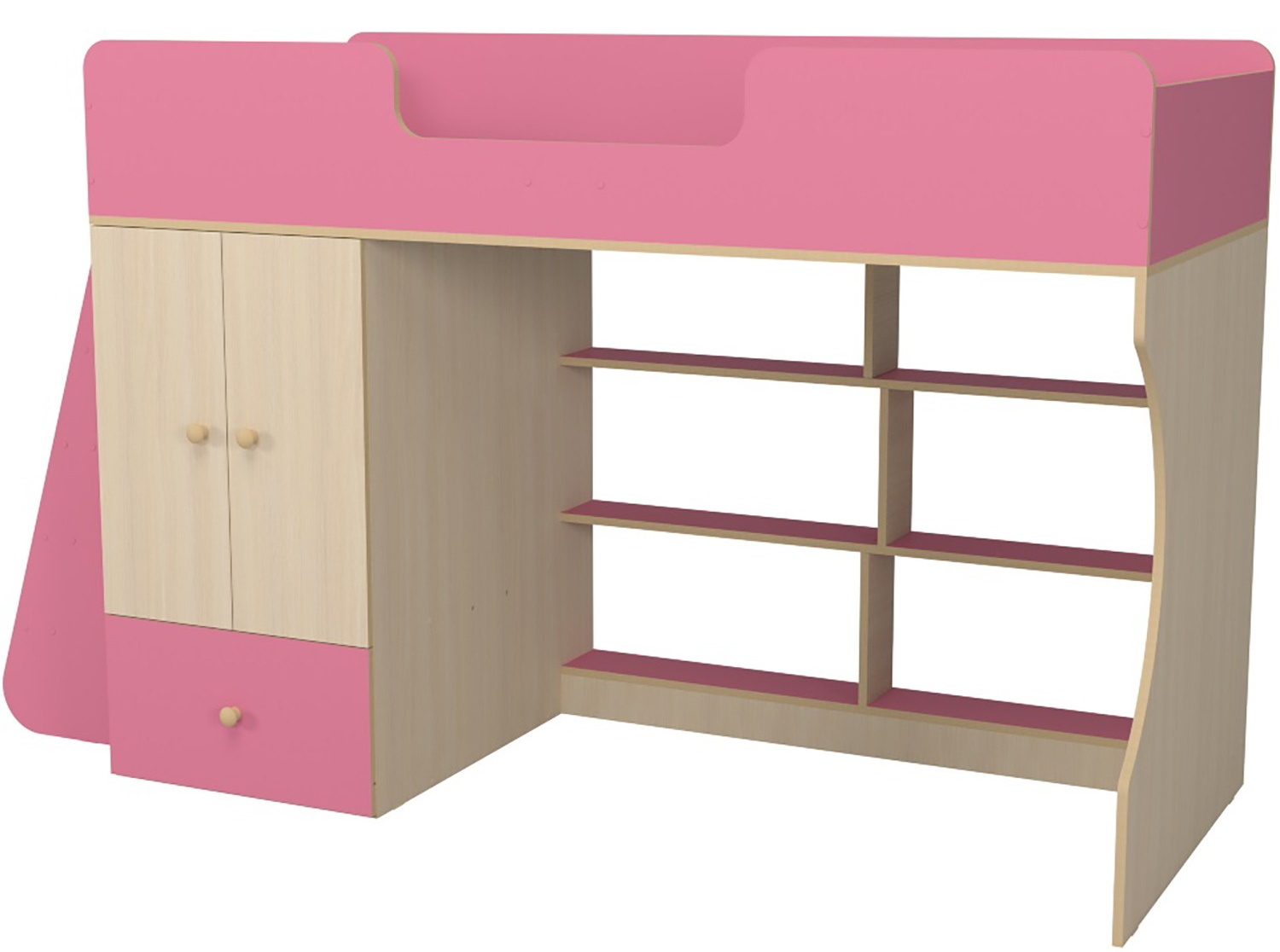 Кровать Капризун чердак Р445, цвет: розовый