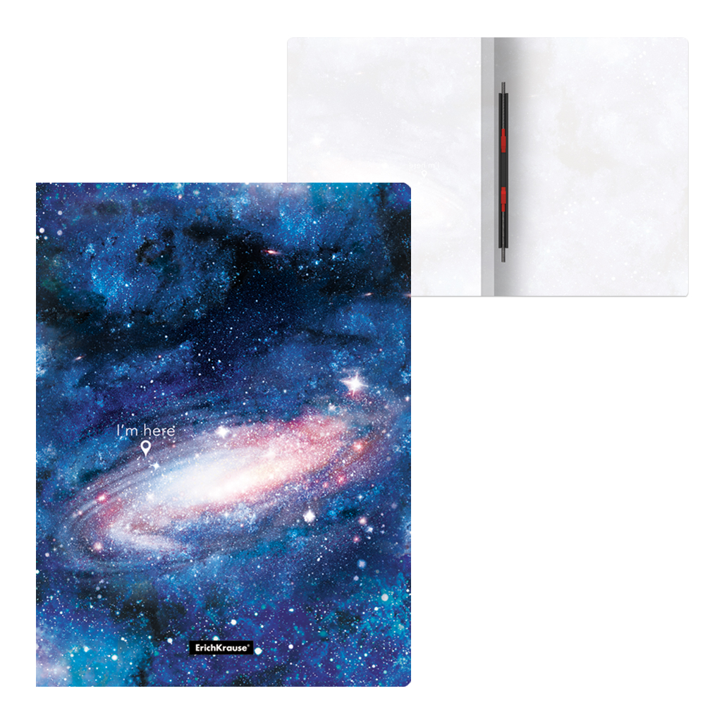 

Папка-скоросшиватель ErichKrause Space А4 с пружинным механизмом, Разноцветный