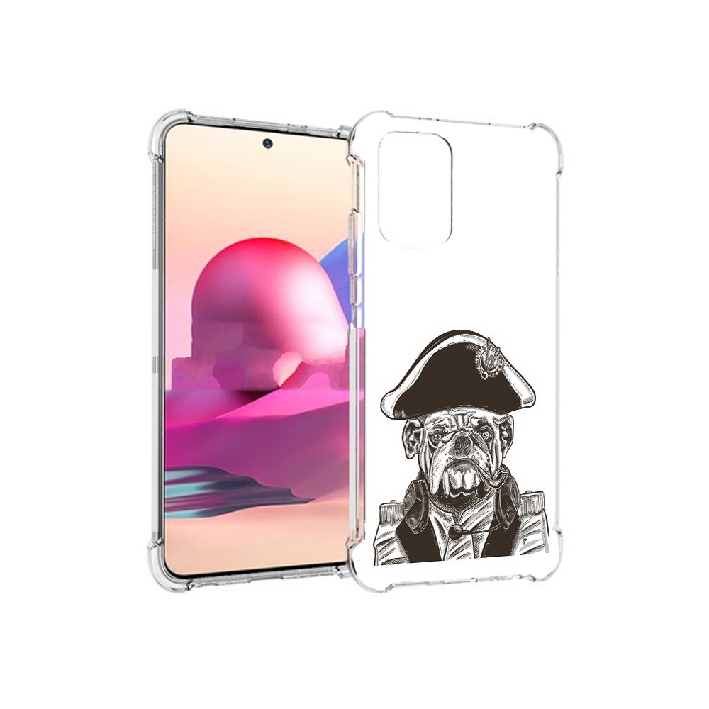 

Чехол MyPads Tocco для Xiaomi Redmi Note 10S мопс генерал (PT158704.257.483), Прозрачный, Tocco