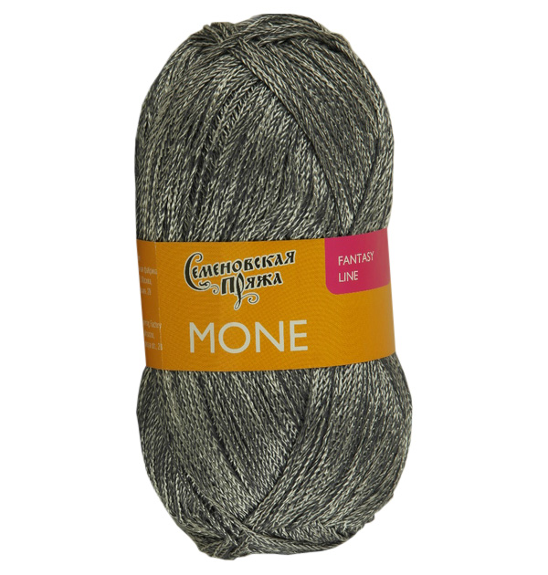 

Пряжа Семеновская пряжа Mone (39973), графит+В_х1, 5 шт. по 100 г