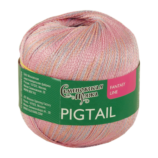 

Пряжа Семеновская пряжа Pigtail (17860), розовый-n023, 5 шт. по 100 г