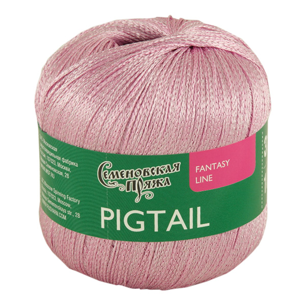 

Пряжа Семеновская пряжа Pigtail (4994), серебряно-розовый, 5 шт. по 100 г
