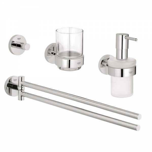 фото Набор аксессуаров grohe essentials new 4 в 1, хром (40846001)