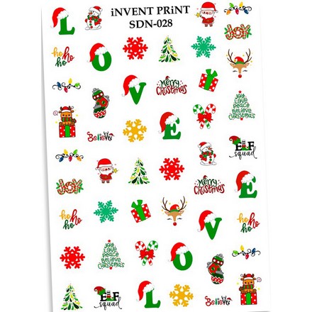 

iNVENT PRiNT, Слайдер-дизайн «Новый год. Зима. Елочки. Надписи. Шары» №SDN-28, Разноцветный