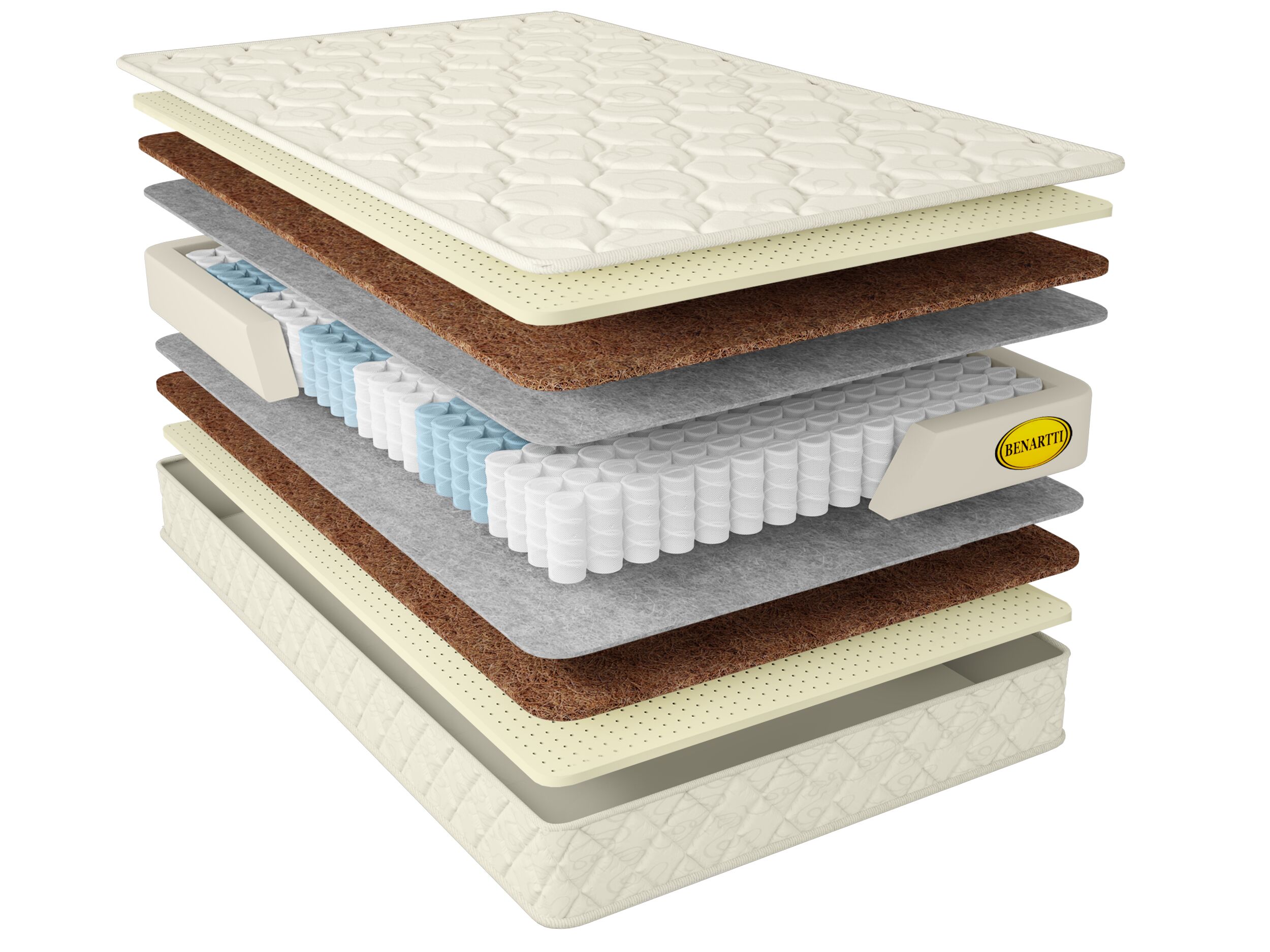 

Матрас Benartti Premium Prime Mini TFK 95х170, Бежевый;белый;серый;серебристый, Prime Mini TFK