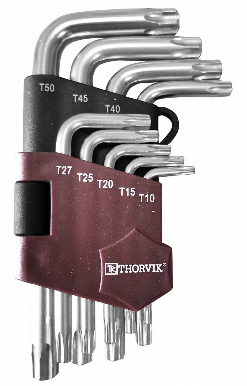 Набор ключей торцевых TORX® коротких, Т10-T50, 9 предметов TKS9S Thorvik