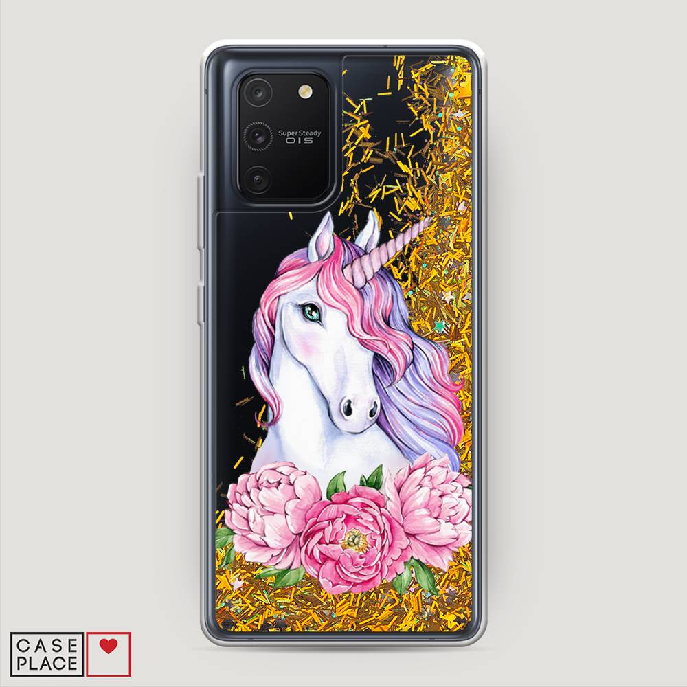 

Чехол Awog на Samsung Galaxy A91/S10 Lite "Единорог с пионами", Разноцветный, 29990-1