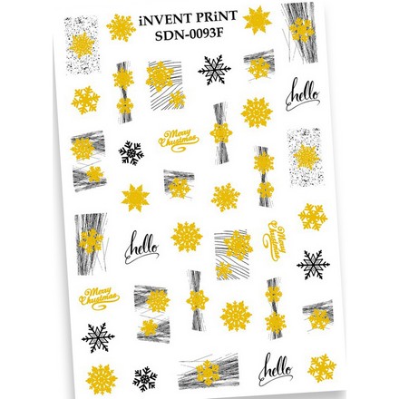 

Набор, iNVENT PRiNT, Слайдер-дизайн «Новый год. Зима. Золотые снежинки» №SDNF-93, 2 шт., Разноцветный