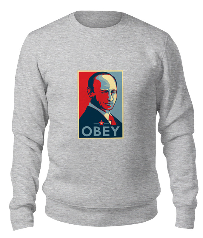 

Свитшот Printio Путин (obey) серый 2XL, Путин (obey)