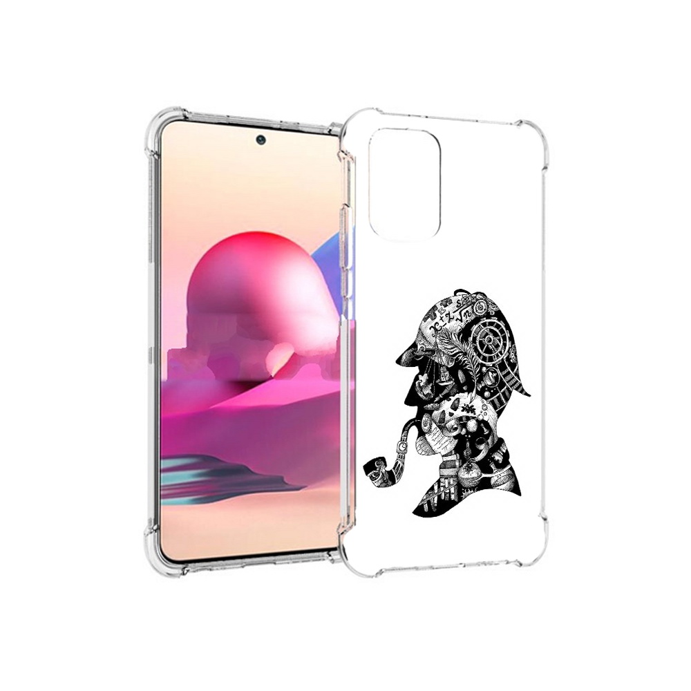 

Чехол MyPads Tocco для Xiaomi Redmi Note 10S мужчина с трубкой абстракция, Прозрачный, Tocco