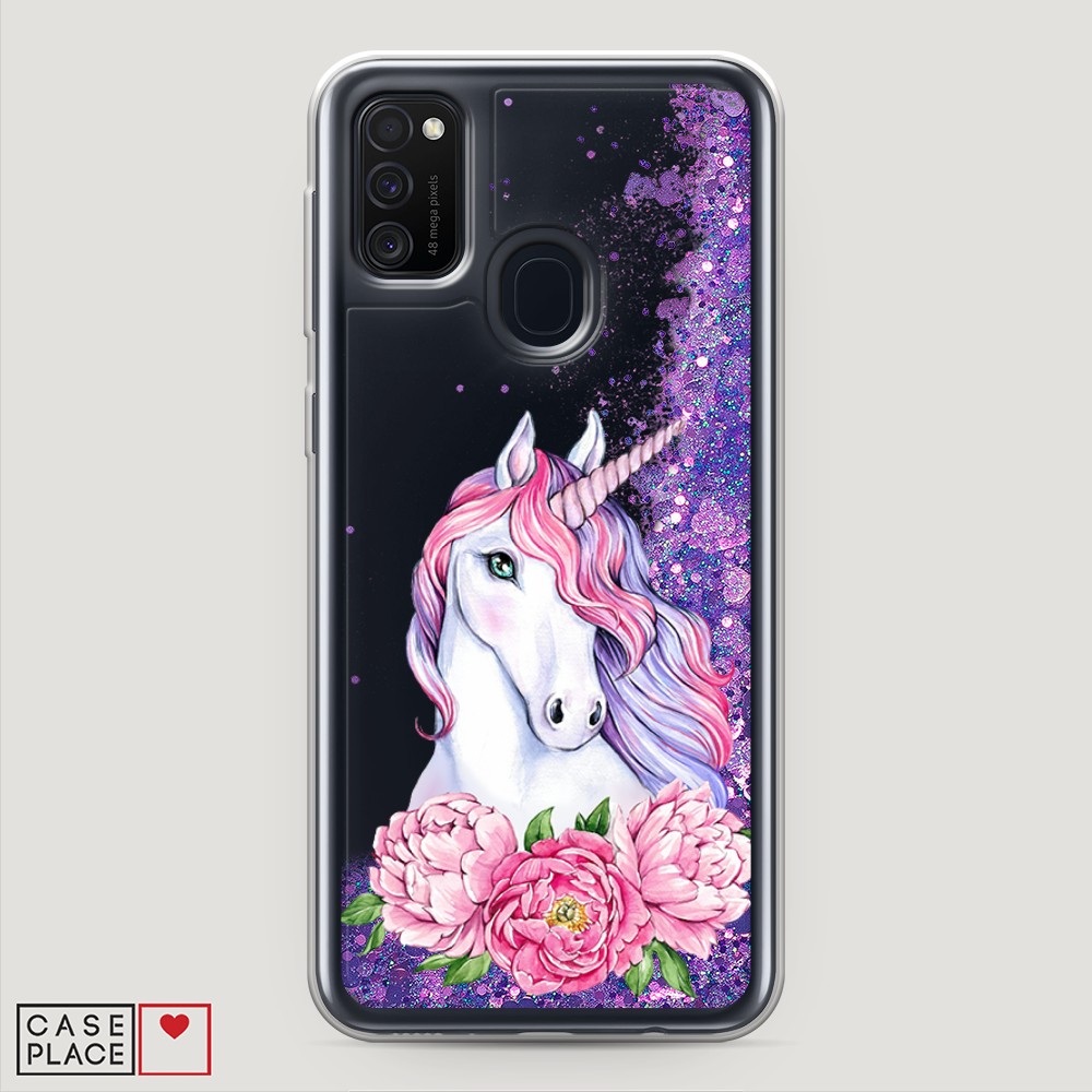 

Чехол Awog на Samsung Galaxy M21 "Единорог с пионами", Разноцветный, 29792-1
