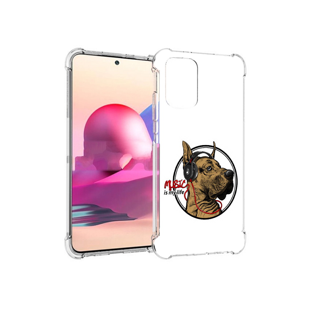 

Чехол MyPads Tocco для Xiaomi Redmi Note 10S музыкальная собака (PT158704.257.490), Прозрачный, Tocco