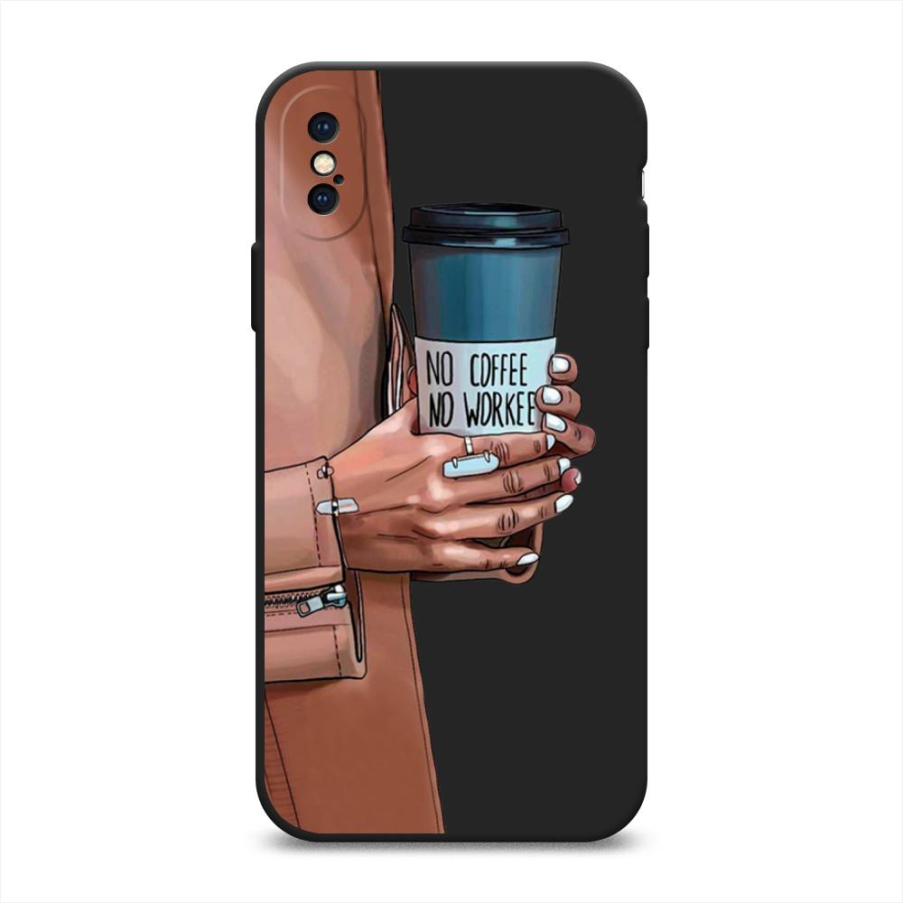 фото Матовый силиконовый чехол "no coffee" на apple iphone xs (10s) awog