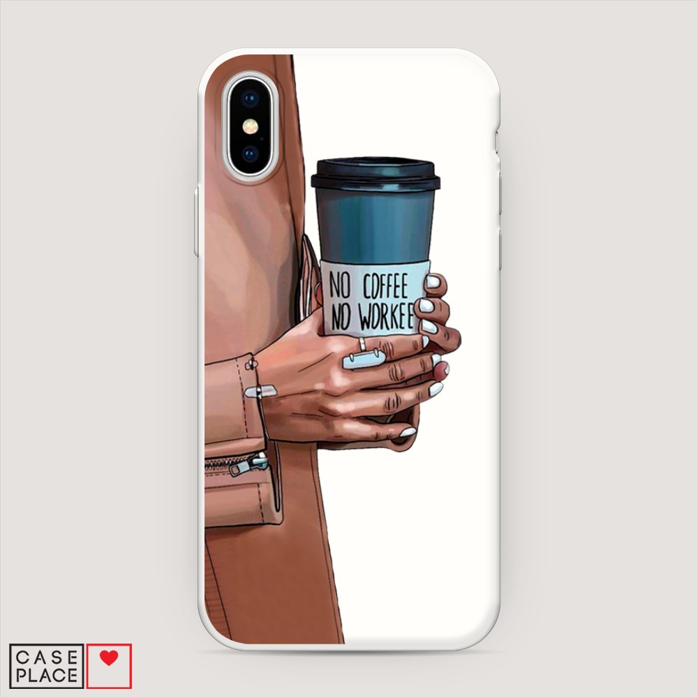 фото Матовый силиконовый чехол "no coffee" на apple iphone xs (10s) awog