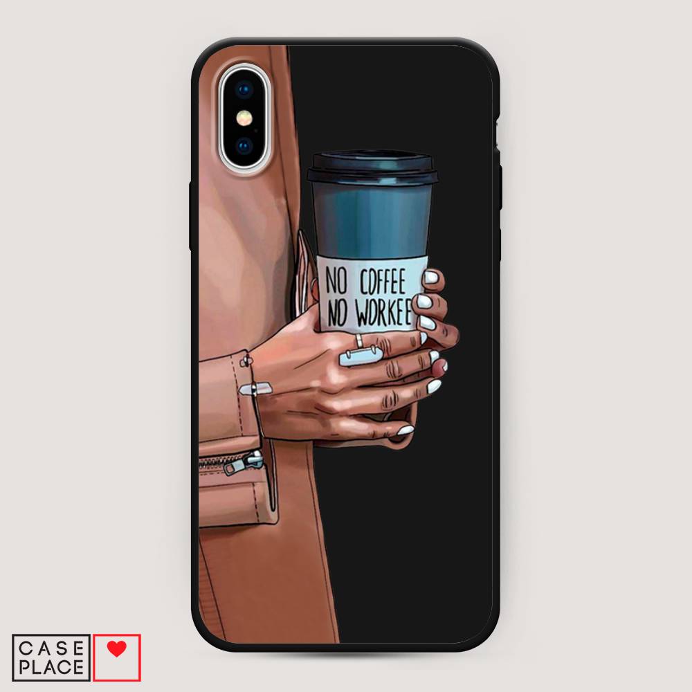 фото Матовый силиконовый чехол "no coffee" на apple iphone xs max (10s max) awog