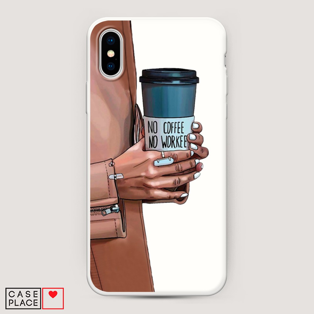 фото Матовый силиконовый чехол "no coffee" на apple iphone xs max (10s max) awog