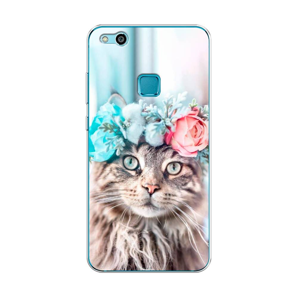 

Чехол Awog на Huawei P10 Lite "Кот в венке", Разноцветный, 61350-2