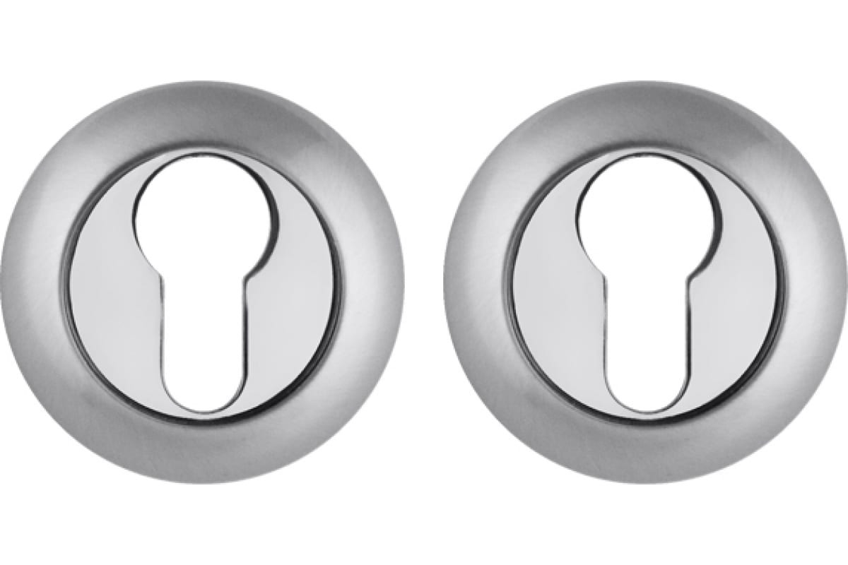 

Накладка дверная с круглым основанием под цилиндр Fuaro ET RM SC/CP-16 матовый хром/хром, Серебристый