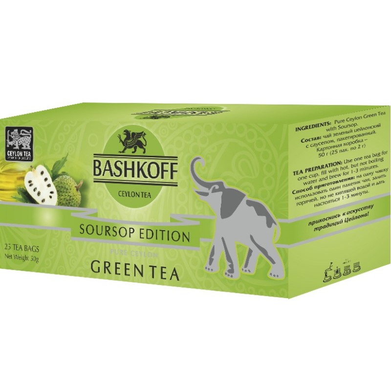 

Чай зеленый Bashkoff tea "Green Soursop Edition", c саусепом, 25 пакетиков