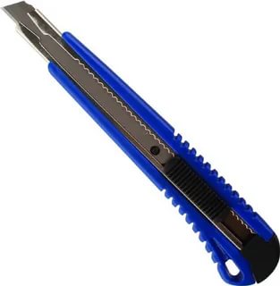 Нож канцелярский Attache с фиксатором и металлическими направляющими (синий)