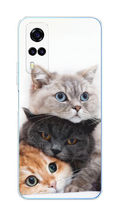 

Чехол на Vivo Y31/Y53s 4G "Пушистые мордашки", Серый;черный;оранжевый, 264950-1