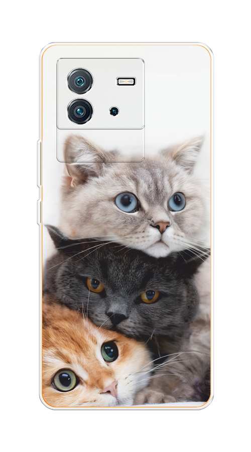 

Чехол на Vivo iQOO Neo6 "Пушистые мордашки", Серый;черный;оранжевый, 266850-1