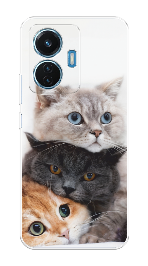 

Чехол на Vivo T1 "Пушистые мордашки", Серый;черный;оранжевый, 267150-1