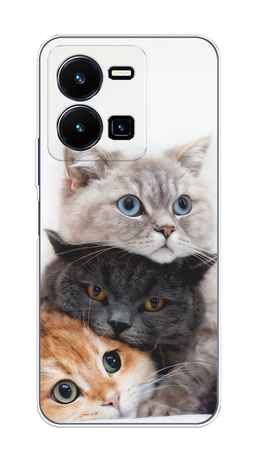 

Чехол на Vivo Y35 4G "Пушистые мордашки", Серый;черный;оранжевый, 267250-1
