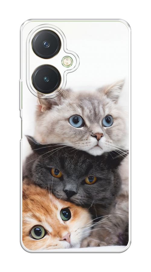 

Чехол на Vivo Y27 4G "Пушистые мордашки", Серый;черный;оранжевый, 269150-1