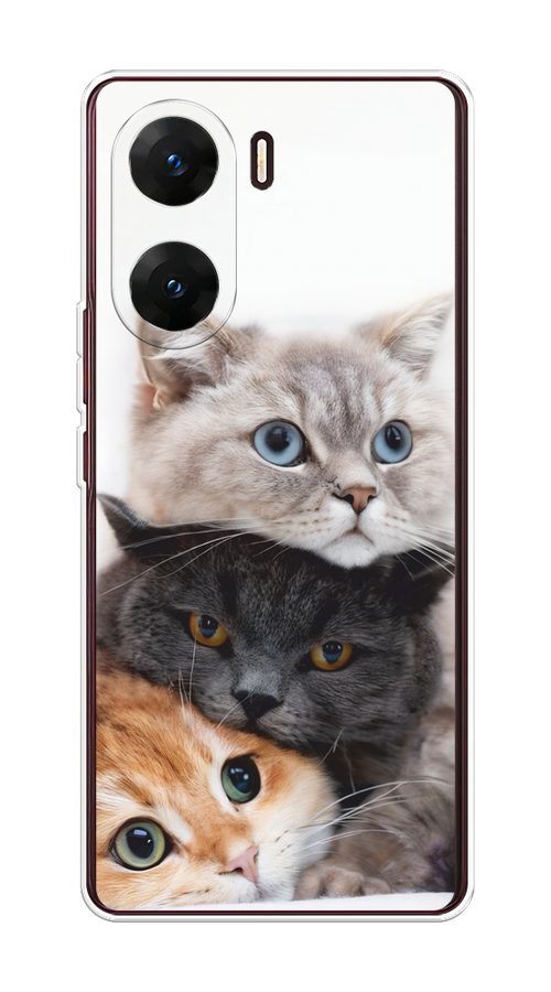 

Чехол на Vivo V29e 4G "Пушистые мордашки", Серый;черный;оранжевый, 269450-1